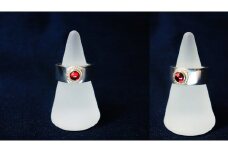 【オーダーメイド】 平打ち リング 8㎜ × ガーネット  指輪 アクセサリー