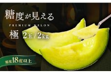 ＼糖度なんと18度以上！／ 品質が見える メロン 【極】等級 エルソルメロン 2玉入り／約2kg前後 ｜メロン エルソルメロン おすすめ 人気 国産 茨城 鉾田 サングリーン旭 極 旬 プレゼント 贈り物 フルーツ 青肉 青 果物 5月以降発送