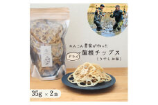レンコン 農家が作った ドライ 蓮根チップス 食べ比べセット うすしお味  2袋 レンコンチップス れんこんチップス 乾燥野菜 うす塩