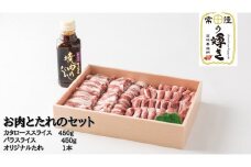 霜降り『常陸の輝き豚』 豚肉(肩ロース・バラ 各450g)と焼肉のタレセット 焼き肉  計900g