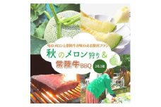 秋のメロン狩り＆常陸牛ＢＢＱ　Twin（2名1組)