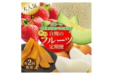 【フルーツ年2回定期便】＼日本一の菜果王国からお届け／自慢のフルーツ定期便！ 1~4月発送 ７~10月発送 いちご メロン フルーツ 定期便 2回 いちご 苺 イチゴ メロン 果物 くだもの 果実 数量限定 ギフト 詰め合わせ 贈答 セット 季節 旬 鉾田市 茨城県 産地直送 送料無料