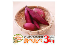 【廃盤】さつまいもの食べ比べセット3kg【令和4年10月から順次お届け】田舎の頑固おやじが厳選！