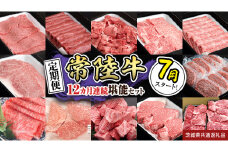 【定期便】【令和7年7月スタート】【全12回】『常陸牛』人気12か月堪能セット（12か月連続でお届け） お肉 肉 牛肉 ステーキ ハンバーグ サーロイン 赤身 切り落とし 霜降り カルビ (茨城県共通返礼品)