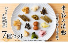 季節の漬物７種セット（大袋５種・小袋２種） 桜漬 鉄砲漬け 古漬 甘楽京 醤油漬 梅干し かつお梅 ふくじん漬 梅漬 浅漬