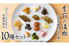 季節の漬物10種セット（大袋８種・小袋２種）桜漬 鉄砲漬け 古漬 甘楽京 醤油漬 梅干し かつお梅 ふくじん漬 梅漬 浅漬