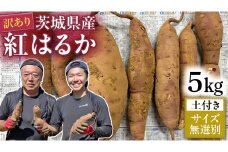 【訳あり】 茨城県産 さつまいも 5kg （ 紅はるか ） 土付き ・ サイズ 無選別 【10月下旬より順次発送】 高糖度 茨城 自然栽培 サツマイモ 芋 国産 おいしい フードロス 食品ロス