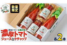 【 数量限定】【先行予約 】 -太陽の味- トマトジュース・トマトケチャップ各2本セット トマト フルーツトマト ミニトマト 茨城 リコピン ビタミン 野菜 甘い 直売所 トマトジュース ケチャップ
