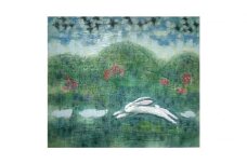 【 限定 1点 】跳ぶ・うさぎ 絵画 絵 アート アトリエ 飛動庵