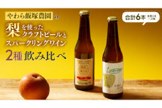 地元農家が作る つくばみらい市産 梨 を使った  クラフトビール 「和梨のエール」 と 梨のスパークリングワイン 「KOU」 飲み比べ セット 330ml 6本（2種×各3本） 地ビール スパークリング ワイン やわら飯塚農園