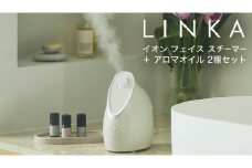LINKA イオン フェイス スチーマー ＋ アロマオイル 2種セット 美顔器 美容 リンカ アロマ 癒し リラックス エステ ディフューザー 