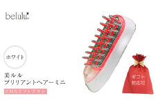 【ギフト対応】 美ルル ブリリアントヘアーミニ（EMSリフトブラシ）ホワイト スカルプケアマシン EMS 頭皮マッサージ 頭皮ケア 電気ブラシ リフトアップ 頭皮ほぐし 赤色LED RF温熱 育毛 薄毛 発毛 抜け毛 AGA ギフト 防水 温感機能 頭皮ケア ブラシ