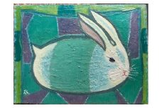【 限定１点 】 「 USAGI ・ もよう 」 うさぎ ウサギ 絵画 アート アトリエ 飛動庵