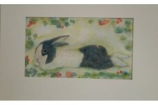 【 限定１点 】 「 USAGI・ラズベリー 」 うさぎ ウサギ 絵画 アート アトリエ 飛動庵