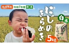【 先行予約 】＜ 新米 ＞ 令和7年産 茨城県産 白米 にじのきらめき 5kg 【2025年9月下旬より発送開始】 国産 茨城産 茨城県産米 つくばみらい市 精米 お米 こめ おこめ ごはん ご飯 白飯 ゴハン 生活応援 ふるさと おすすめ  ツヤツヤ もっちり ふっくら 甘み 柔らかい 大粒 粘り 美味しい おいしい おむすび お弁当 和食 お取り寄せ 防災 備蓄
