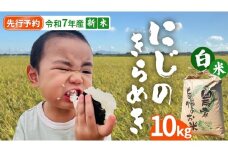 【 先行予約 】＜ 新米 ＞ 令和7年産 茨城県産 白米 にじのきらめき 10kg 【2025年9月下旬より発送開始】 国産 茨城産 茨城県産米 つくばみらい市 精米 お米 こめ おこめ ごはん ご飯 白飯 ゴハン 生活応援 ふるさと おすすめ  ツヤツヤ もっちり ふっくら 甘み 柔らかい 大粒 粘り 美味しい おいしい おむすび お弁当 和食 お取り寄せ 防災 備蓄