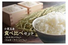 【 令和7年産 】小美玉産 コシヒカリ ミルキークイーン 食べ比べ セット 計10kg（各5kg） こしひかり みるきーくいーん 米 10キロ 5キロ 食べくらべ 詰め合わせ 詰合せ 詰め合せ 詰合わせ お米 白米 国産 ごはん おにぎり 弁当 茨城県 小美玉市 17-L
