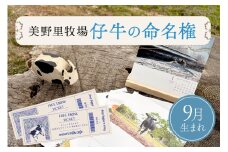 【9月生まれ】仔牛の命名権・命名書・カレンダー・キーホルダーセット＆グリーティング（2月～3月）券＋フリードリンク券2枚付き 牧場 体験 アクティビティ 観光 家族連れ 子供 デート 動物 関東 茨城 名付け 体験学習 90-E