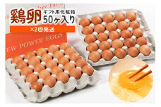 【定期便】鶏卵 計100個　ギフト用化粧箱50個（45＋補償5個）入り ×2回発送　 定期便 3週間後 たまご タマゴ 玉子 国産 茨城県産 健康 美容 ご飯 すき焼き 目玉焼き 卵焼き 玉子焼き たまご焼き 15-D