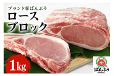 ブランド豚「ばんぶぅ」ロースブロック1kg ばんぶぅ 豚肉 ロース ブロック肉 しゃぶしゃぶ 焼き肉 真空パック しょうが焼き 生姜焼き しゃぶしゃぶ肉 焼肉用 ぶた肉 ブタ肉 国産 茨城県産 ギフト プレゼント 冷蔵 高級部位 ブランド豚 42-A