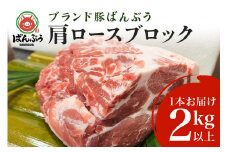 ブランド豚「ばんぶぅ」肩ロースブロック1本（2kg以上）ばんぶぅ 豚肉 肩ロース ブロック肉 ロース しゃぶしゃぶ 焼き肉 豚バラ 真空パック しゃぶしゃぶ肉 焼肉用 ぶた肉 ブタ肉 国産 茨城県産 ギフト プレゼント 冷蔵 高級部位 ブランド豚 42-F