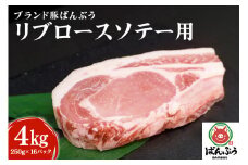 ブランド豚「ばんぶぅ」小分け リブロース ソテー用 4kg（250g×16パック） 冷凍便 4キロ  たっぷり 豚肉 豚ロース ポークソテー用 豚リブロース 希少部位 ぶた肉 ブタ肉 国産 茨城県産 ギフト プレゼント お祝い 42-AM
