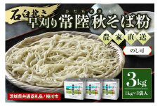 【のし可】茨城県産 常陸秋そば そば粉 1kg×3袋入 そば 蕎麦 ソバ 蕎麦粉 そば打ち 茨城県産 国産 農家直送 ギフト 贈答 【茨城県共通返礼品 / 桜川市】61-A