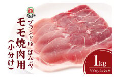ブランド豚「ばんぶぅ」小分け モモ焼肉用 1kg（500g×2パック） 豚肉 モモ肉 もも肉 焼き肉 焼肉用 焼き肉用 ぶた肉 ブタ肉 国産 茨城県産 ギフト プレゼント 冷凍 高級部位 ブランド豚 42-BJ