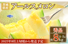 015 アールスメロン 秀品 約8kg 3～5玉 茨城県 JA水戸産 めろん 果物 フルーツ 先行予約 2025年8月上旬頃より順次発送予定