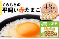 456 たまご 48個 8パック 定期便 6カ月 計288個 小分け 新鮮 赤 玉子 卵 タマゴ くらもちの農場 平飼い