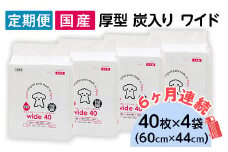 ペットシーツ 厚型 炭入り ワイド 40枚 × 4袋 国産 ペットシート 吸収力抜群 ダブル消臭 抗菌剤配合定期便 6ヶ月 連続お届け 429