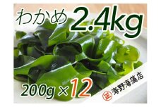 しゃきしゃき 湯通し塩蔵わかめ 2.4kg （200g×12パック） 国産 三陸産 海野海藻店 わかめ