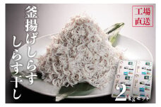 釜揚げしらすとしらす干し ２kgセット（500ｇ×4箱）セット 国産 魚介類 冷凍 無添加 添加物不使用 魚 さかな しらす しらす干し 白洲 ごはん 丼 惣菜 おかず 弁当 国産 大洗町産 冷凍 名産 特産 魚介 海鮮
