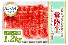 常陸牛 ローススライス しゃぶしゃぶ用 1.2kg A5 A4ランク 黒毛和牛 ブランド牛 お肉 しゃぶしゃぶ 銘柄牛 高級肉 1200g A5 A4 ( 茨城県共通返礼品・茨城県産 )