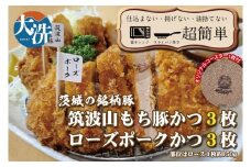 揚げずにOK！ 銘柄豚 とんかつ 2種6枚セット ローズポーク 3枚 筑波山もち豚 3枚（計900g） 個包装 油調済み おかず 惣菜 時短 簡単 クックファン オリジナルコースター１枚付き