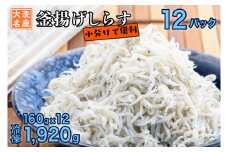 釜揚げしらす 12パック ( 160g × 12パック 約 2kg ) 天然 大洗 しらす シラス 魚 さかな 魚介 離乳食