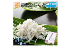 定期便 釜揚げしらす (1kg×9か月) 天然 釜揚げ ふっくら しらす シラス 魚 さかな 魚介 離乳食