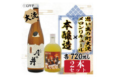 本醸造 720ml メロン リキュール ガルパン コラボ 720ml 2本 セット 月の井 大洗 日本酒 思い出の町 茨城 ガールズ＆パンツァー