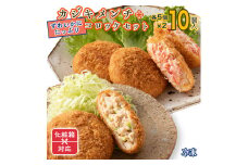 ギフト（ 化粧箱発送 ）ずわいかにコロッケ カジキメンチ 10個セット (5個×2種) ズワイガニ カニ かに カジキ かじま 惣菜 冷凍