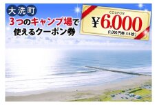 大洗 キャンプ場 クーポン券 6000円分（1000円×6枚） 大洗サンビーチキャンプ場 大洗キャンプ場 サンセット松川キャンプ場 チケット 利用券 アウトドア 旅行