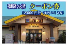 天然温泉 潮騒の湯 クーポン券 12000円分（1000円×12枚） 露店風呂 サウナ おんせん 大洗サンビーチ 海鮮 魚介 食事 宿泊 チケット 利用券 アウトドア 旅行