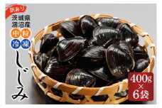 訳あり 涸沼産 中粒 冷凍 シジミ 2.4kg （400ｇ×6袋） しじみ 蜆 大和しじみ ヤマトシジミ 大玉 砂抜き済 冷凍 味噌汁 スープ 魚貝類 貝 オルニチン コハク酸 小分け わけあり 訳アリ