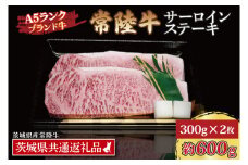 常陸牛 サーロインステーキ 約600g (300g×2枚) ( 茨城県共通返礼品・茨城県産 ) ブランド牛 茨城 国産 黒毛和牛 霜降り 厚切り 牛肉 冷凍