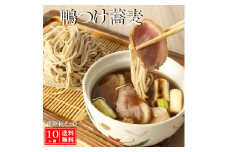 常陸 秋そば 10人前 鴨つけ蕎麦 手打ち 国産 生 そば 蕎麦 鴨 カモ 鴨肉 鴨汁