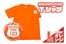 オリジナルワッペン入りTシャツ(オレンジ)　Lサイズ (AF020)