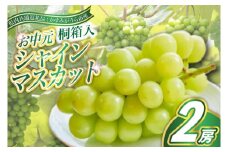 ＜8月より順次発送予定＞お中元 シャインマスカット桐箱入り2房 (県内共通返礼品:かすみがうら市産) (BR106)