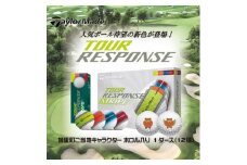 ゴルフボール テーラーメイド ツアーレスポンス ストライプ マルチ　ホロル　イラスト入り　1ダース (BO021)
