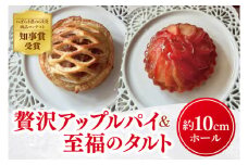 りんご園で焼いた「贅沢アップルパイ」と「至福のアップルタルト」お手軽セット｜フジタアップルオーチャード 茨城県 大子町 奥久慈 林檎 お菓子 焼菓子 おやつ デザート スイーツ(BJ007)