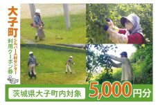 【大子町内限定】大子町シルバー人材センター　利用クーポン券　5,000円分｜利用券 チケット 補助 代行 庭 空き地 草刈り 除草 お墓 清掃 家 片付け 窓拭き 茨城県(CR001)