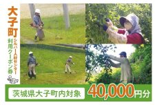 【大子町内限定】大子町シルバー人材センター　利用クーポン券　40,000円分｜利用券 チケット 補助 代行 庭 空き地 草刈り 除草 お墓 清掃 家 片付け 窓拭き 茨城県 (CR006)